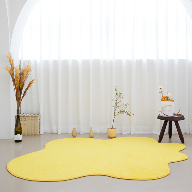 [스케치] 극세사 러그 카페트 구름형 포인트 사계절 먼지없는 단모 옐로우125x150