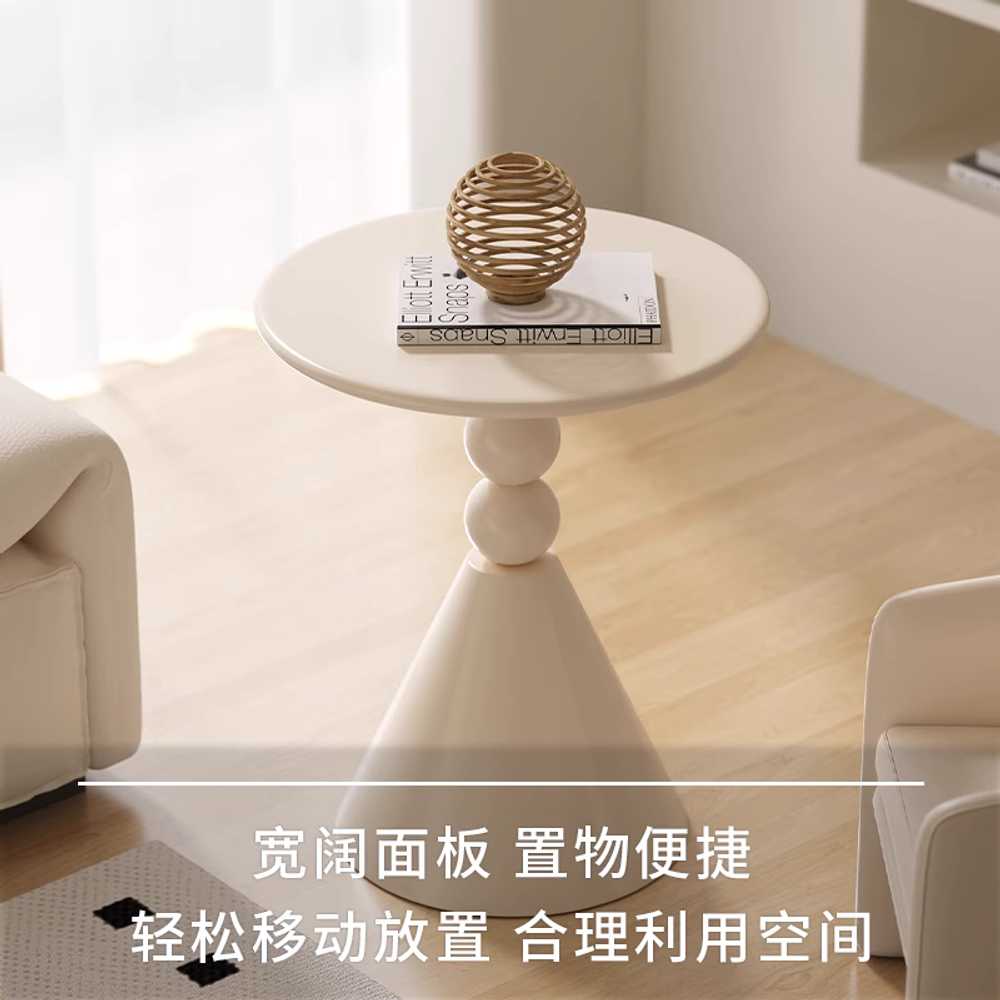 세라믹 사이드 테이블 협탁 원형 거실 포세린 모던 A / 크림화이트 - 상세 이미지 4
