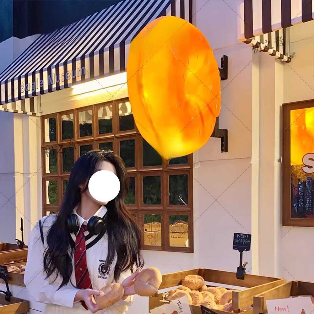 대형 베이글 모형 간판 베이커리 매장 외부 홍보용 70cm 양면 베이글 - 상세 이미지 5