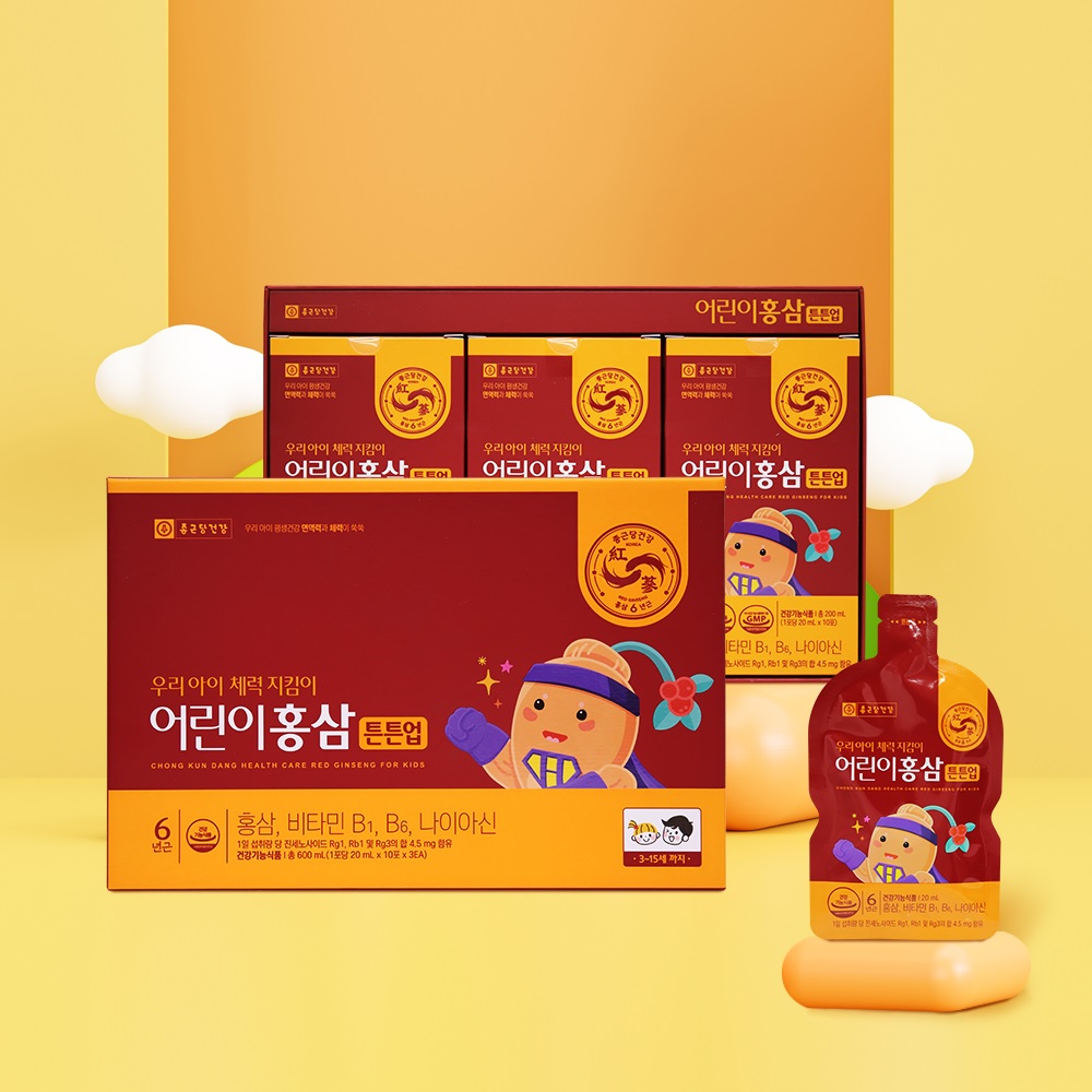 종근당 어린이홍삼 키즈 유아 초등학생 중학생 면역 6년근 농축액 피로 기억력 개선 항산화 - 상품 이미지