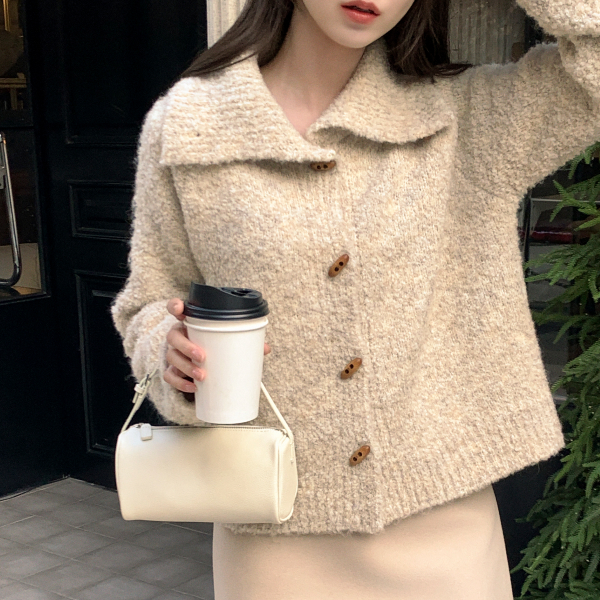 카라 토글 부클 울 니트 가디건 cd3569 제품 이미지