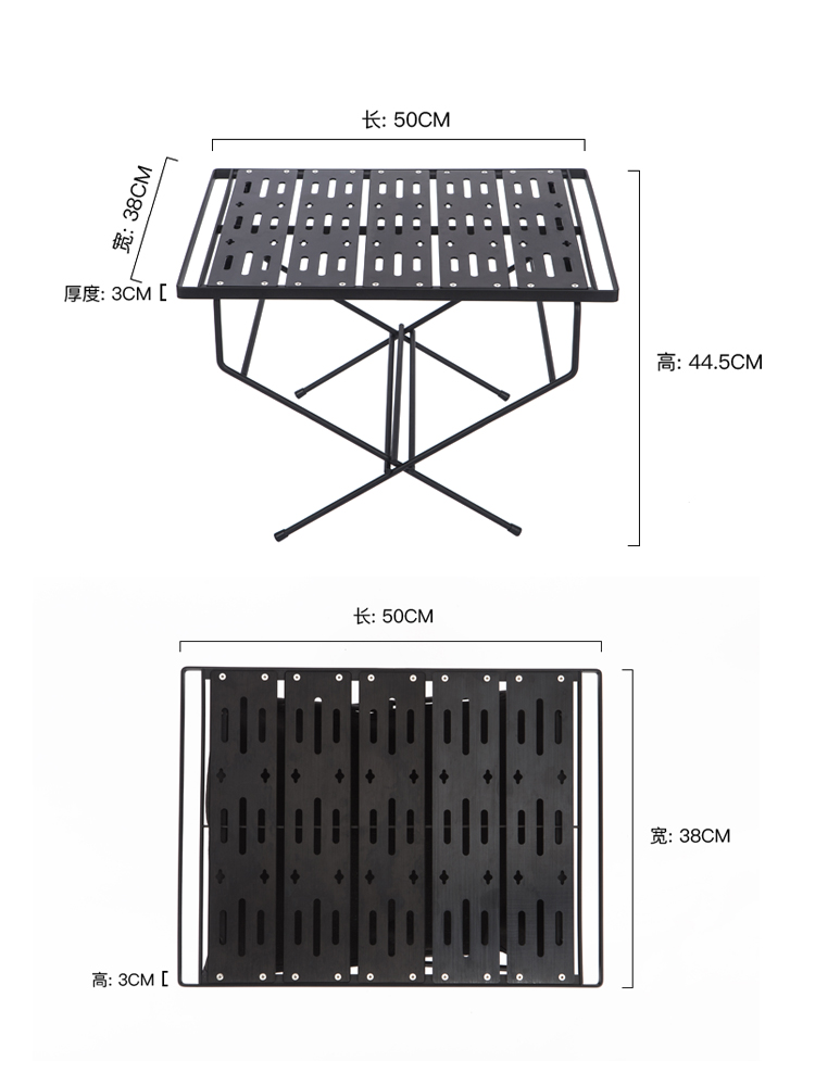 화목난로테이블 접이식 보조 화로대 선반 사이드테이블 캠핑 블랙 - 상세 이미지 5
