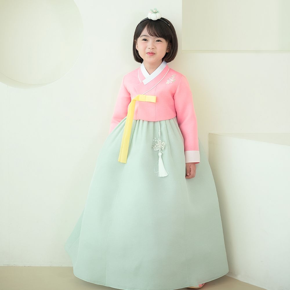 한예빔 HB70004 꽃담민아 여아 아동 한복 드레스 어린이집 설날 추석빔 핑크 저고리 - 상세 이미지 2