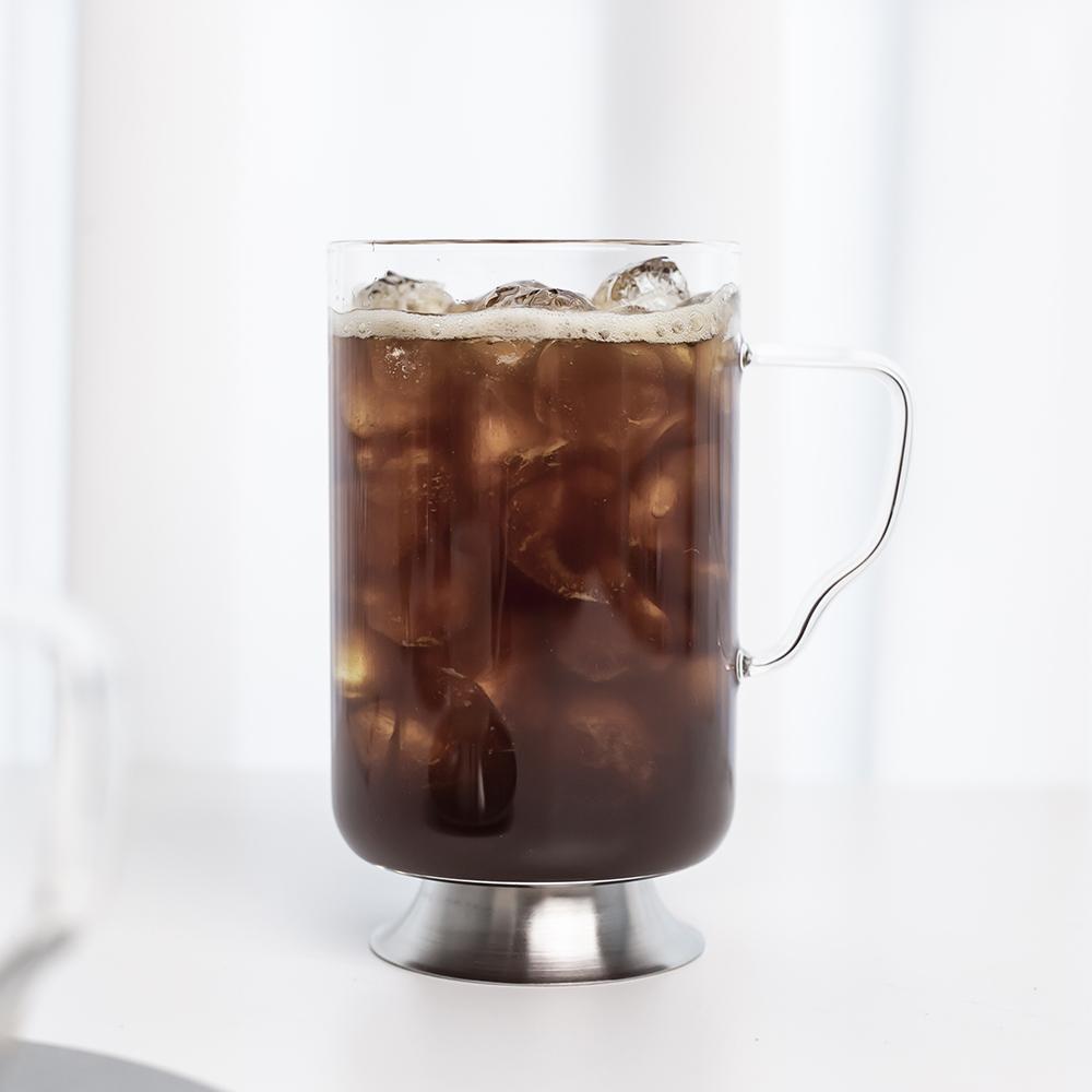 스텐풋 내열유리컵 카페 커피컵 맥주잔 온더락잔 아메리카노 500ml, 1개, 손잡이 - 상품 이미지