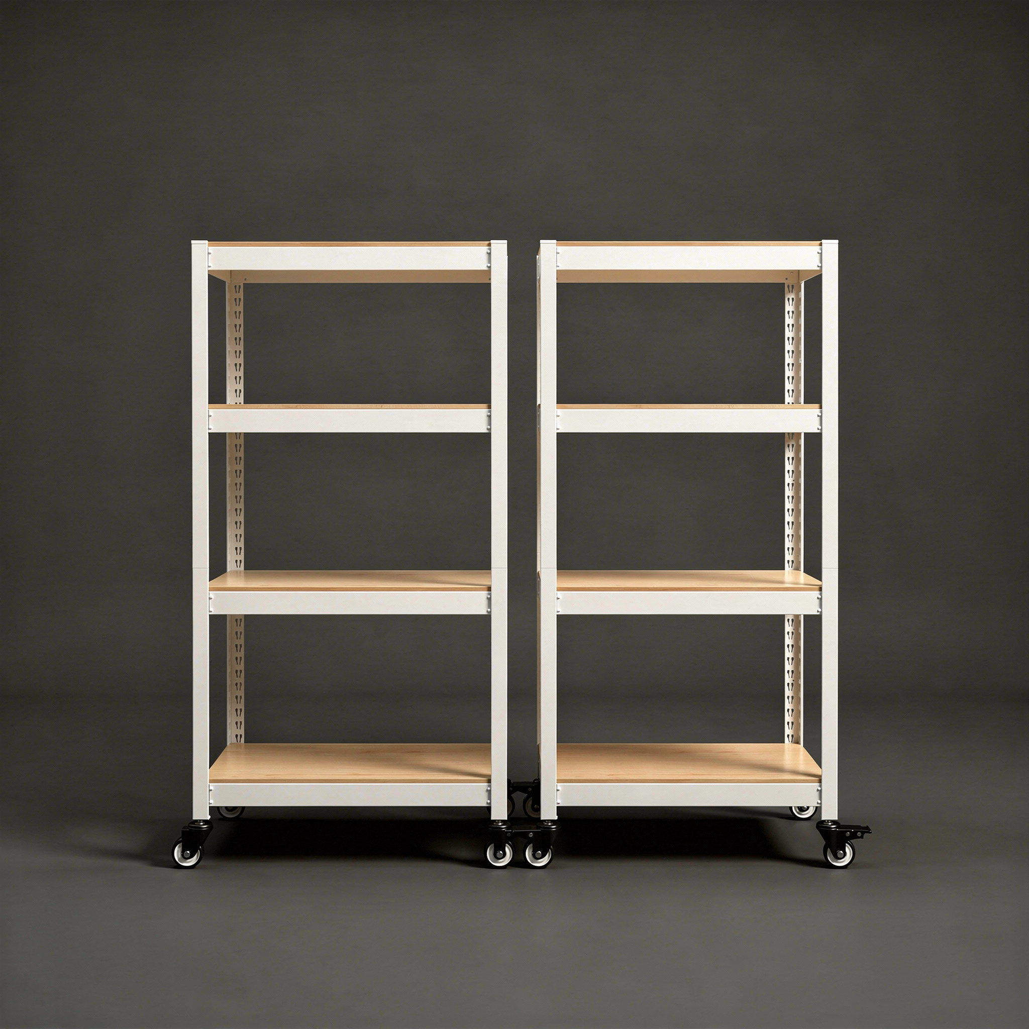 바퀴선반 바퀴달린 선반 이동식 트롤리 4단 12T합판 수납장 틈새 300300750