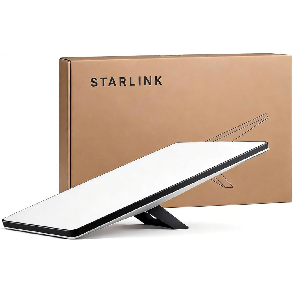 SpaceX Starlink 미니 위성 인터넷 키트 4세대 u2013 고속, 저지연 위상 배열 안테나 RV, 캠핑, 보트, 원격 작업 및 오프 그리드 위치 빠른 설정 - 상품 이미지