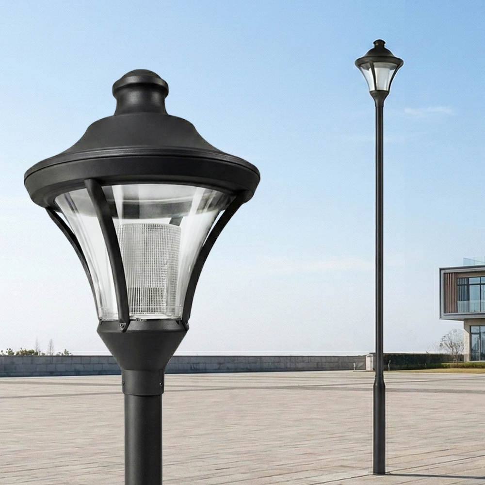 전기 가로등 원형 잔디등 상가 아파트 주차장 야외 LED 전기 조명 노블 블랙 기둥 3m - 상세 이미지 3