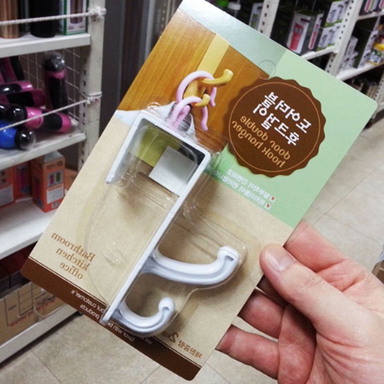 더블 후크 걸이 도어행거 옷걸이 사무실 소품 - 상품 이미지
