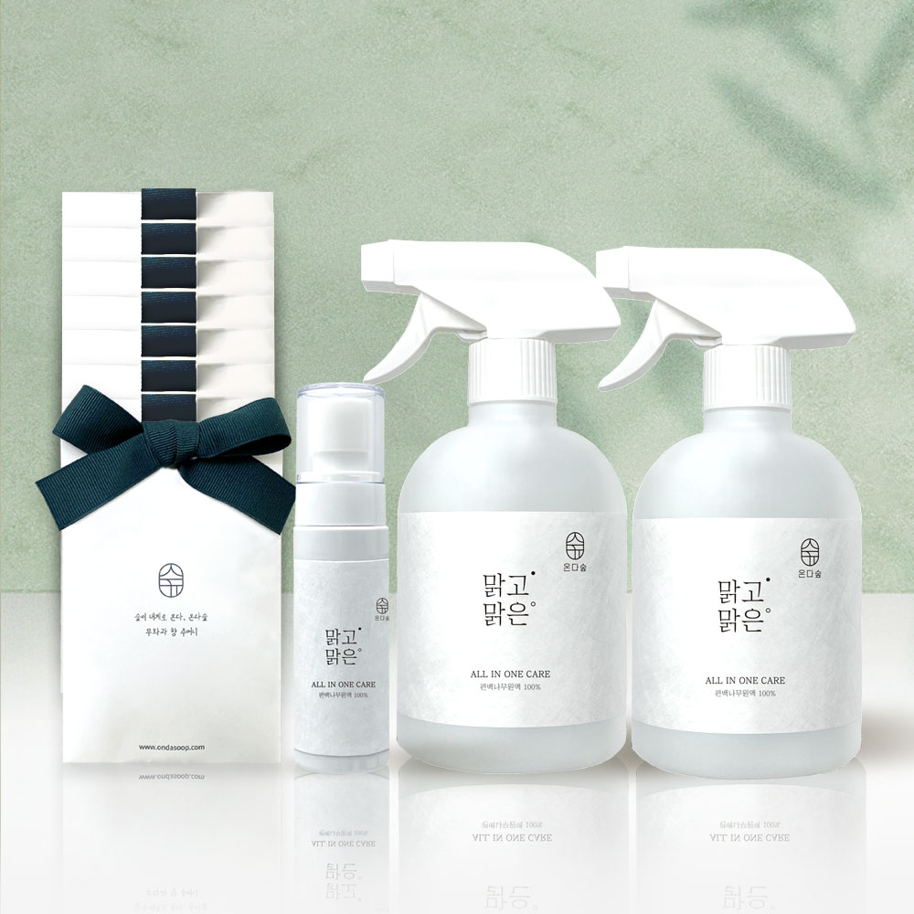 온다숲 아토피등록 차량용 탈취제 차량 자동차 에어컨 히터 담배 냄새 제거 500ml+큐브3개