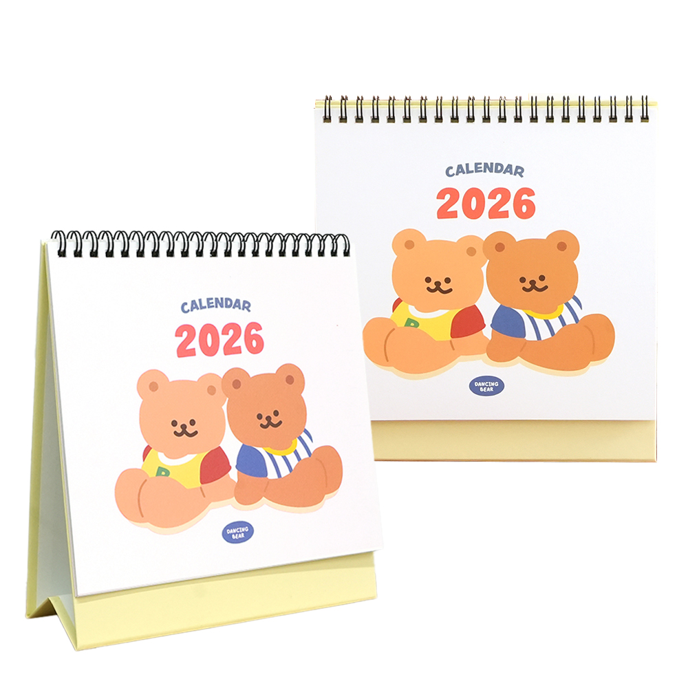 댄싱베어 2026 탁상 캘린더 (2개) - 상품 이미지