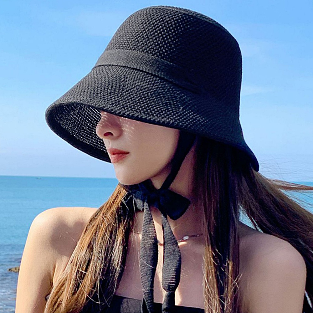 박대표마켓 턱끈 챙넓은 사파리모자 여성 휴양지 해외여행 비치 밀짚 벙거지 - 상세 이미지 2