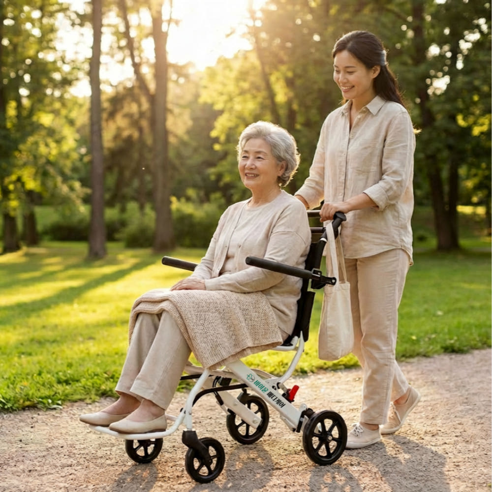 경량 휠체어 여행용 휴대용 가정용 접이식 소형 노인유모차 6.8kg 경량형