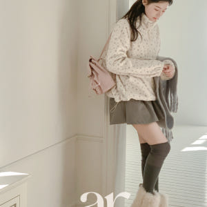 울 미니 벌룬 포켓 뒷밴딩 스커트 sk7601 착용 후기 | 사이즈/핏 총정리 - 상품 이미지 4