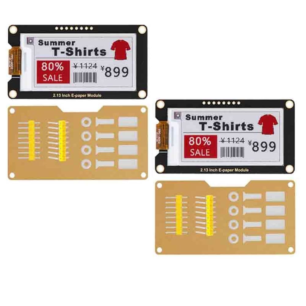 2pcs 2.13인치 플렉시블 잉크 LCD 화면 모듈 전자 종이 디스플레이(레드 블랙 화이트) black white - 상품 이미지