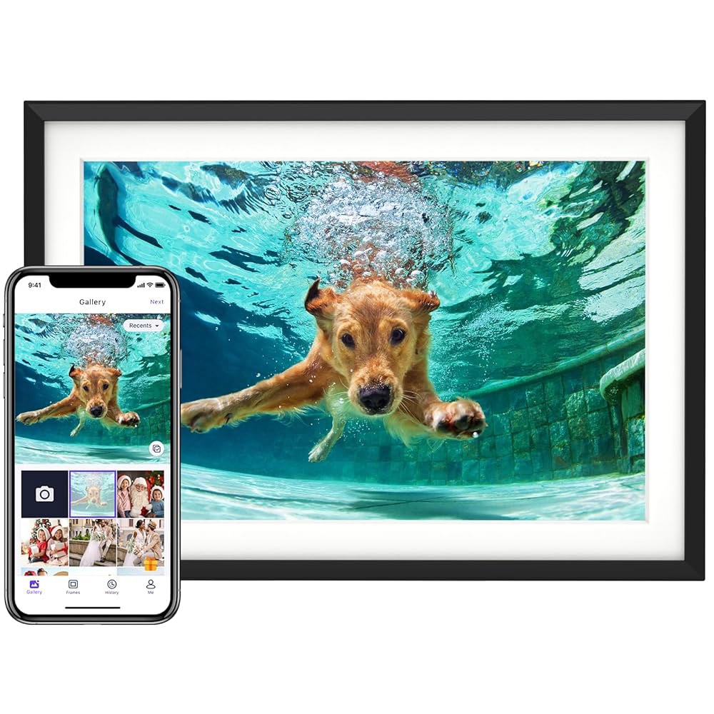 32GB 저장 용량의 Euphro 10.1인치 디지털 액자, 1280x800 IPS 터치스크린의 사진/비디오 공유 및 무료 앱을 통한 최고의 소원 전달 - 상품 이미지