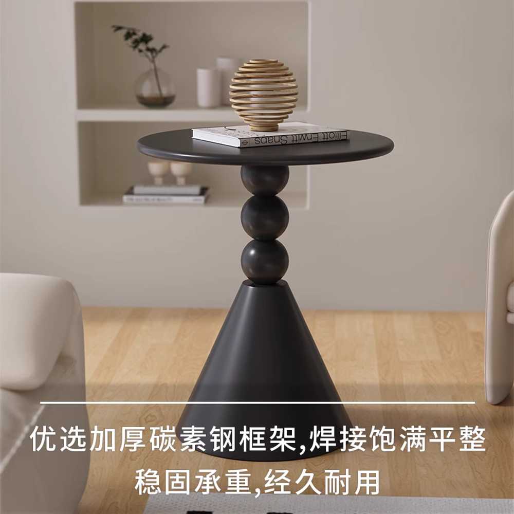 세라믹 사이드 테이블 협탁 원형 거실 포세린 모던 A / 크림화이트 이미지 6