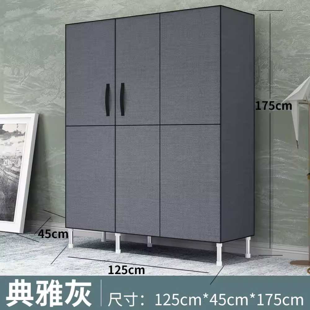 커버 옷장 커튼형 부직포 옷걸이 패브릭 드레스룸 87cm 코랄 블루 이미지 8