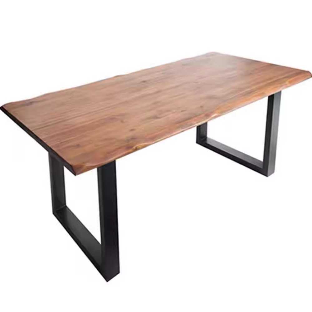 블랙 우드슬랩 테이블 대형 원목 식탁 카페 가구 120x60x75cm(상판) - 상품 이미지