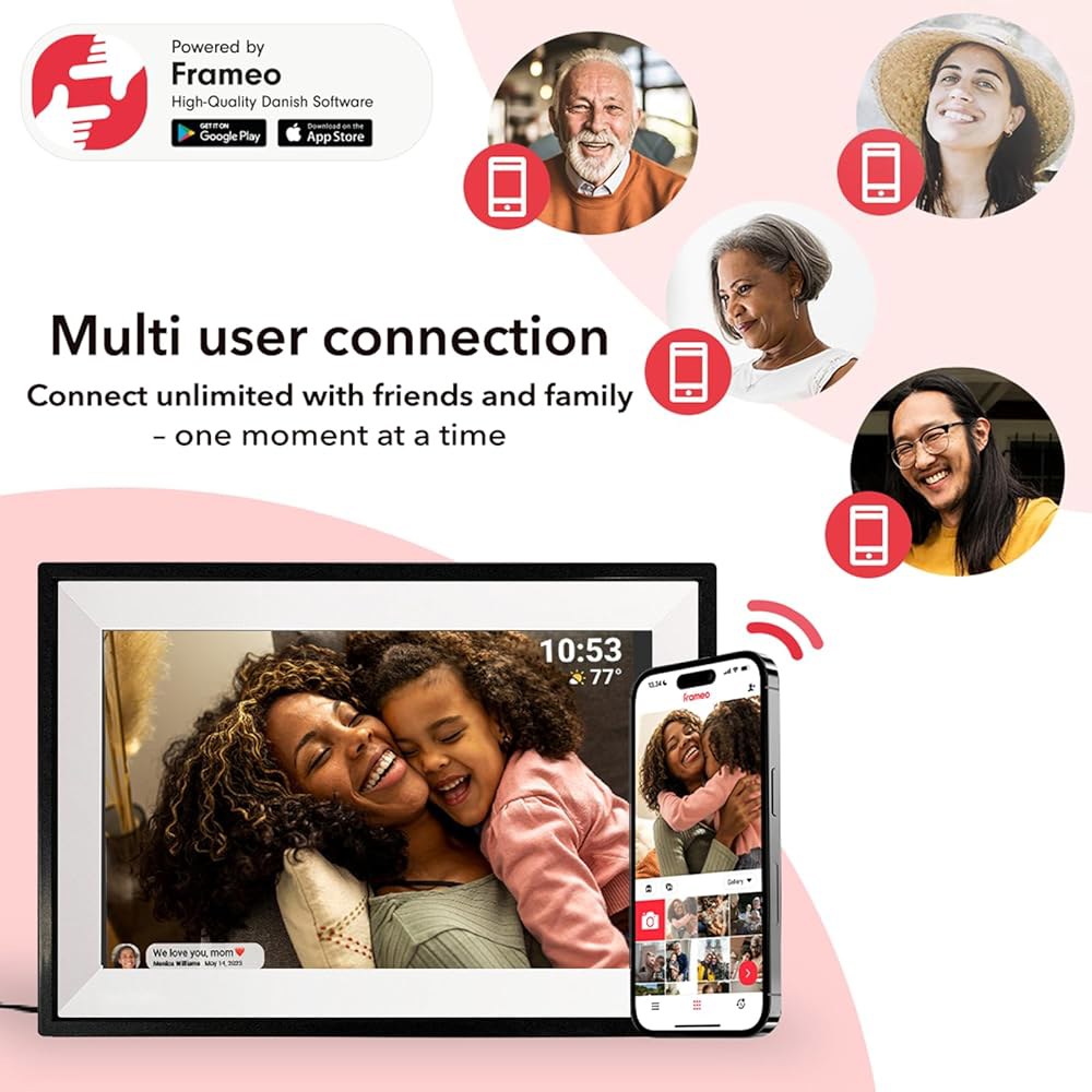 Framo 10.1인치 WiFi 디지털 액자, 사진 액자 전자 HD IPS 터치 스크린 1280x800 32GB, 월 마운트형 스마트 클라우드 슬라이드쇼, 휴대폰에서 사진을 어디든 - 상세 이미지 3