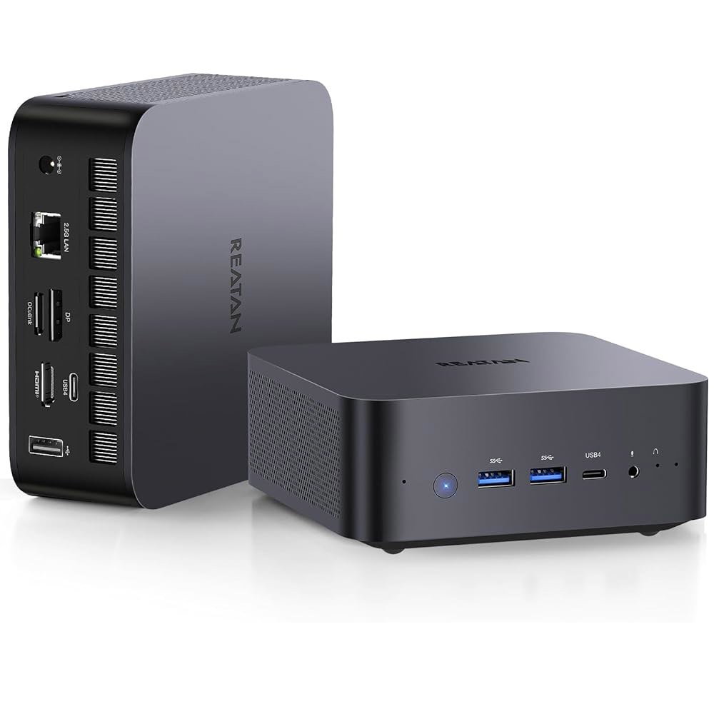 Reatan AI OCulink 미니 게이밍 PC, AMD Ryzen 7 255(업그레이드 8745H, 8C / 16T,) Radeon 780M 32GB RAM DDR5 + 1TB - 상품 이미지