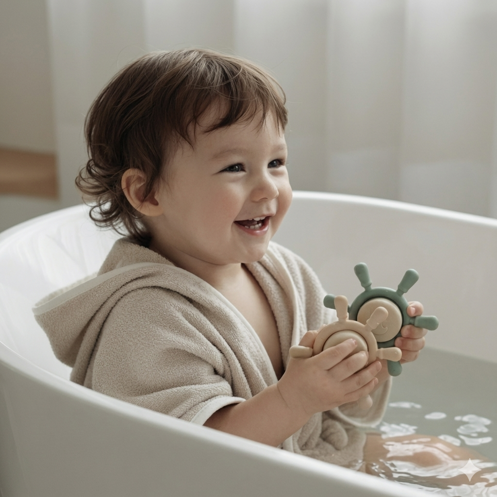 아크미 아기 흡착 회전 딸랑이 실리콘 스피너 신생아 장난감