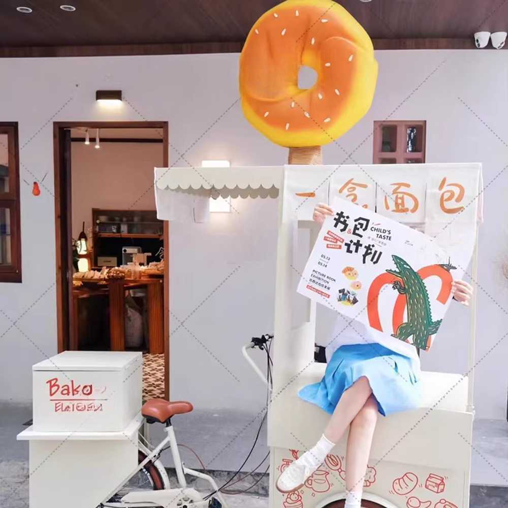 대형 베이글 모형 간판 베이커리 매장 외부 홍보용 70cm 양면 베이글 - 상세 이미지 3