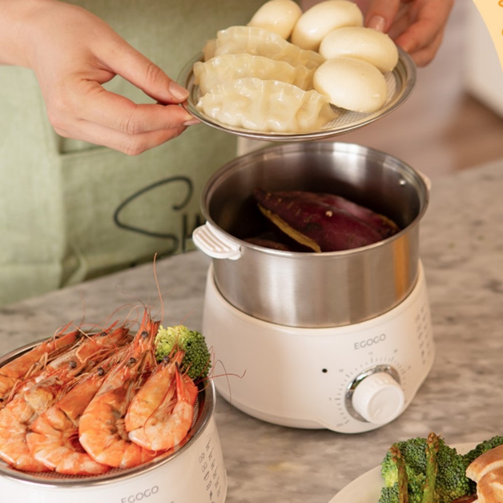 계란찜기 삶는법 멀티쿠커 삶는기계 전기 삼기 달걀 에그 스텐 호빵 만두 만능 스팀 2단