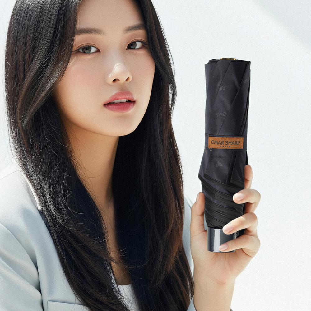 오마샤리프 3단 수동 패턴 우산 양산 블랙 네이비 인쇄 판촉물 답례품 - 상세 이미지 3