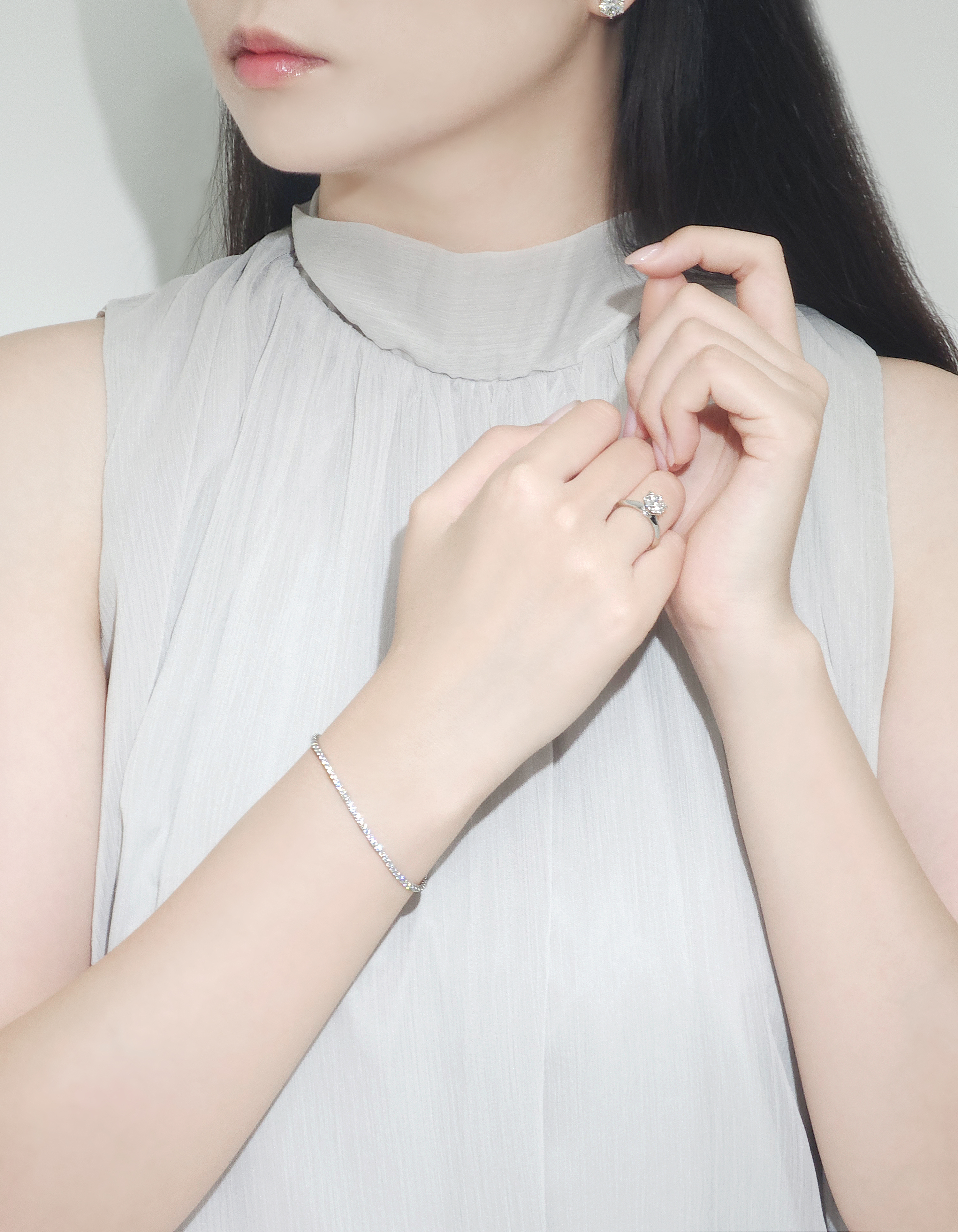 랩다이아 테니스팔찌 2mm 4프롱 신형 랩다이아몬드 14k 18k 이미지 7