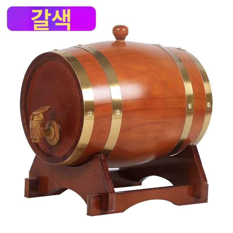 미니오크통 술집 와인통 술통 바 숙성 장식품 5l 빈티지 와인레드 - 상세 이미지 4