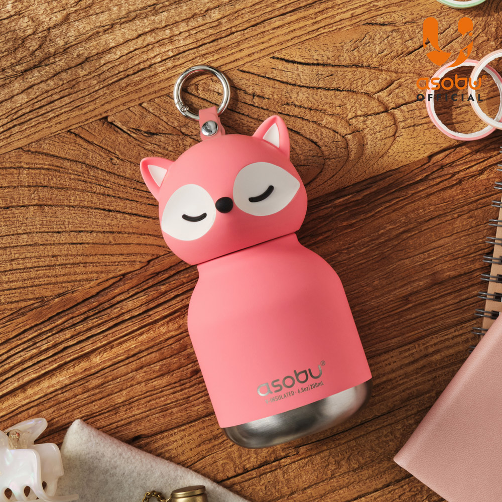 아소부 스테인레스 보온보냉 키링 텀블러 미니 베스티 200ml, 핑크팍스 - 상세 이미지 2