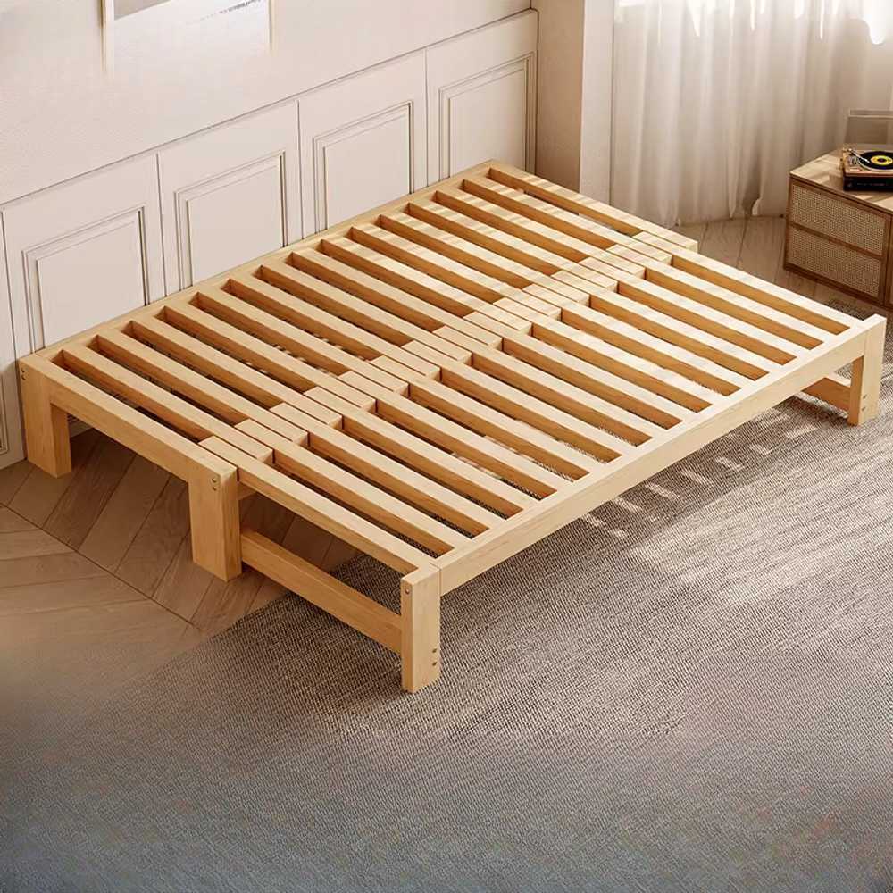 접이식침대 원목소파 2인용 모션 거실 프레임 겸용 180x60-100cm 원목 - 상세 이미지 2