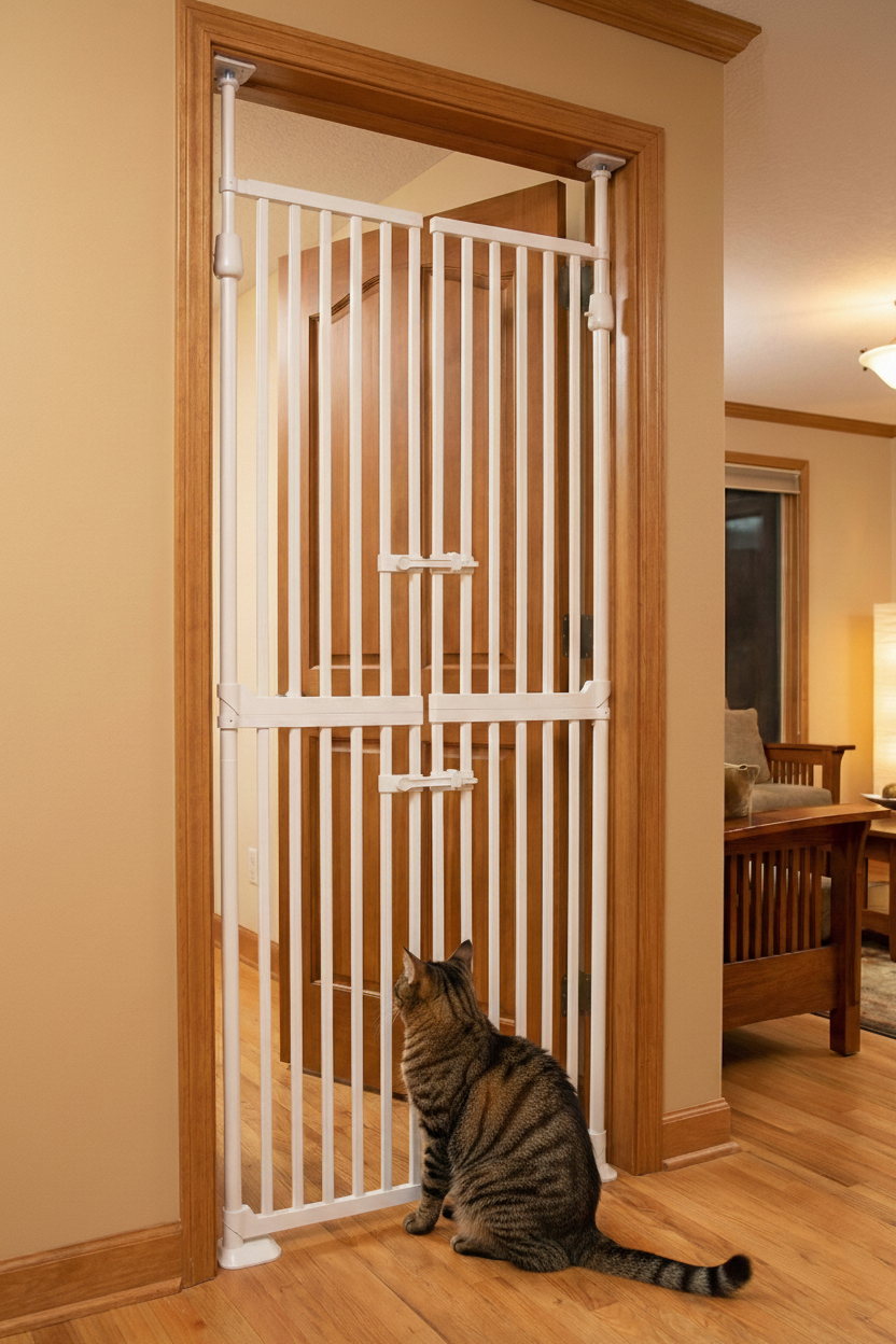 아토주 하이맥스 1.85m 대형 고양이 방묘문 현관 안전문 펜스 울타리 양문형 강아지