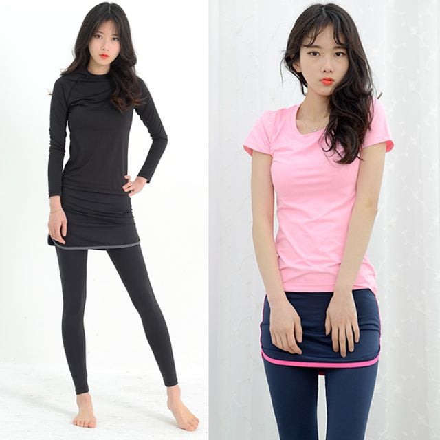 9부 치마레깅스 여자 한줄 요가 스포츠 기능성 운동복 - 상품 이미지