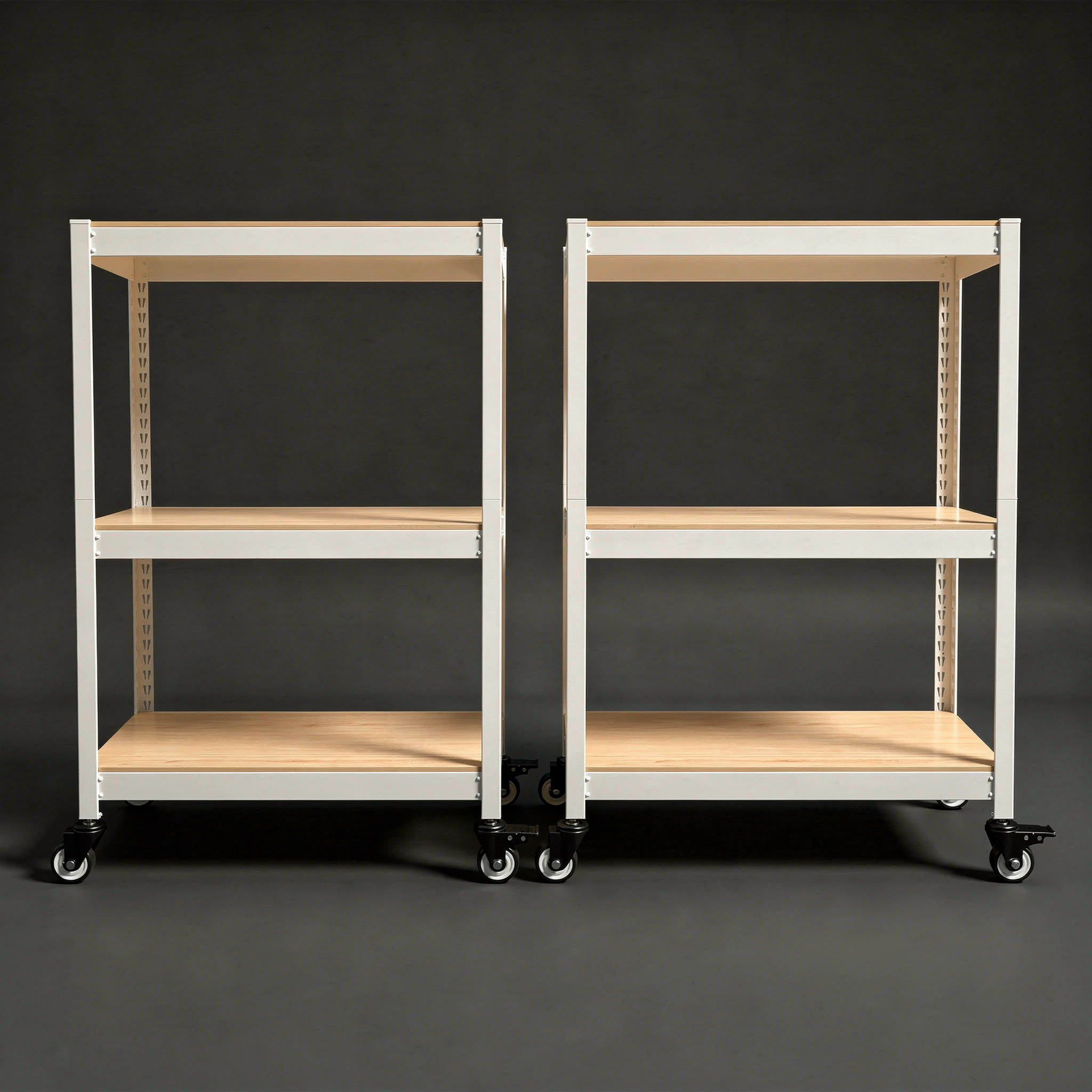 바퀴선반 바퀴달린 선반 이동식 트롤리 3단 12T합판 수납장 틈새 300300750