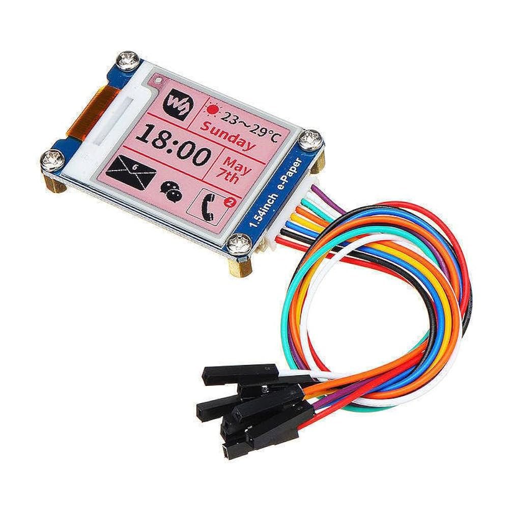 1.54인치 E-Ink 화면 디스플레이 전자 종이 모듈 빨간색/검정색/흰색 SPI 지원 Arduino 부분 새로 고침 - 상품 이미지