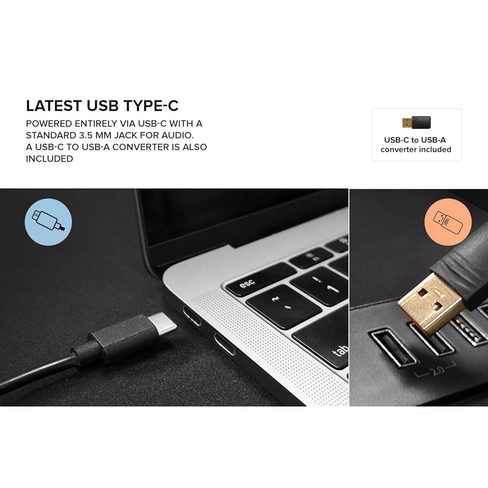 크리에이티브 페블 V2 - 미니멀리즘 2.0 USB-C 전원 데스크톱 스피커, 3.5mm AUX-in, 컴퓨터 및 노트북용 최대 8W RMS 전원, 타입-A 어댑터 포함 확장 케이 - 상세 이미지 3