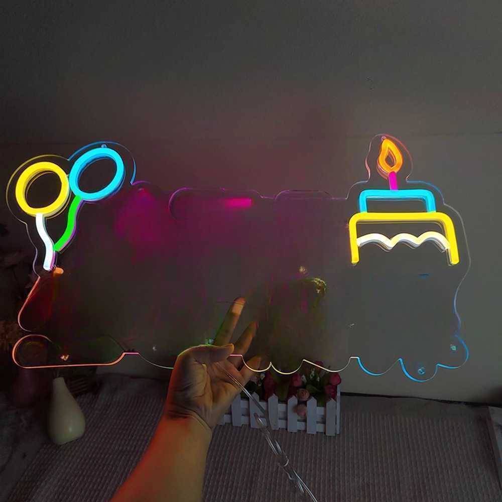 케이크 LED 간판 매장 조명 빵 네온사인 입체 램프 55x31cm / 12V 배터리 포함 - 상품 이미지