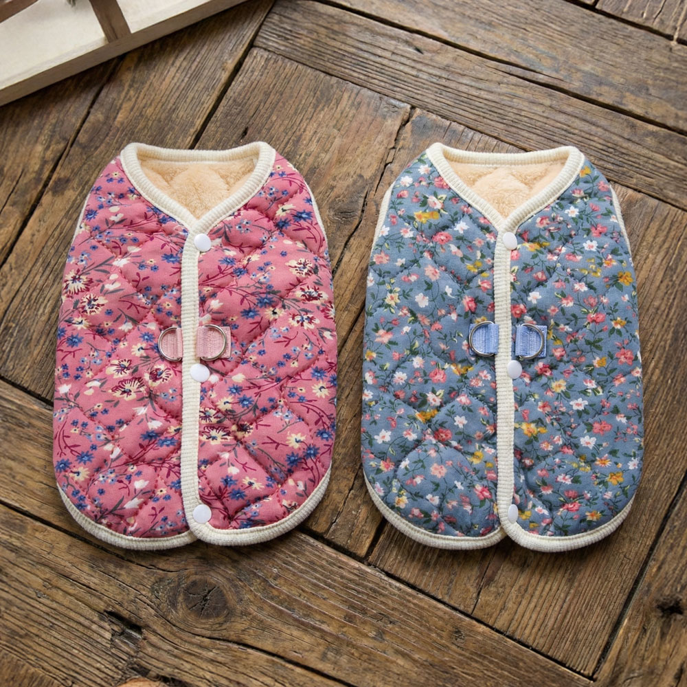 크레용펫 강아지 김장조끼 할머니 할매 꽃무늬 누빔 겨울 옷 이미지 6