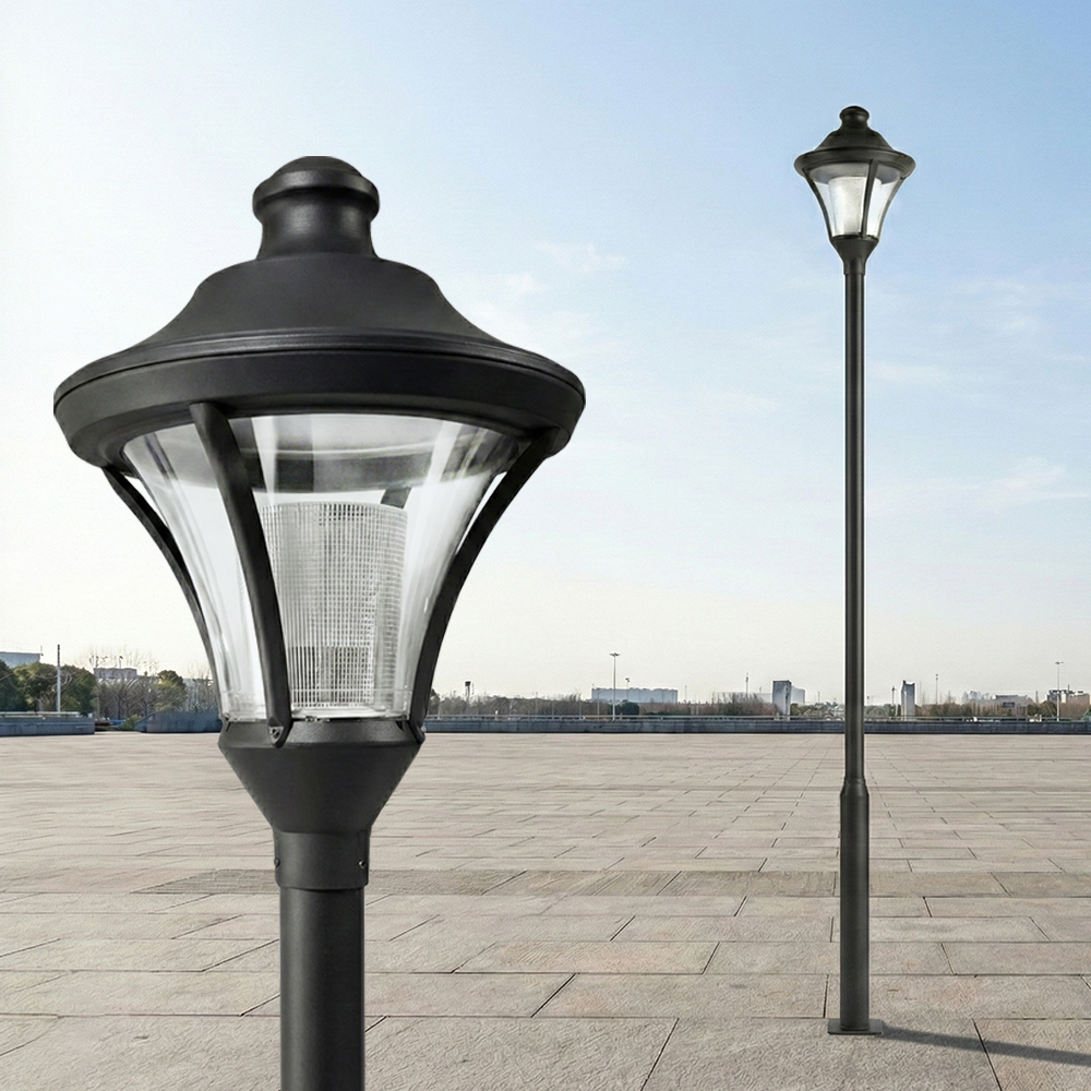 전기 가로등 원형 잔디등 상가 아파트 주차장 야외 LED 전기 조명 노블 블랙 기둥 3m - 메인 이미지