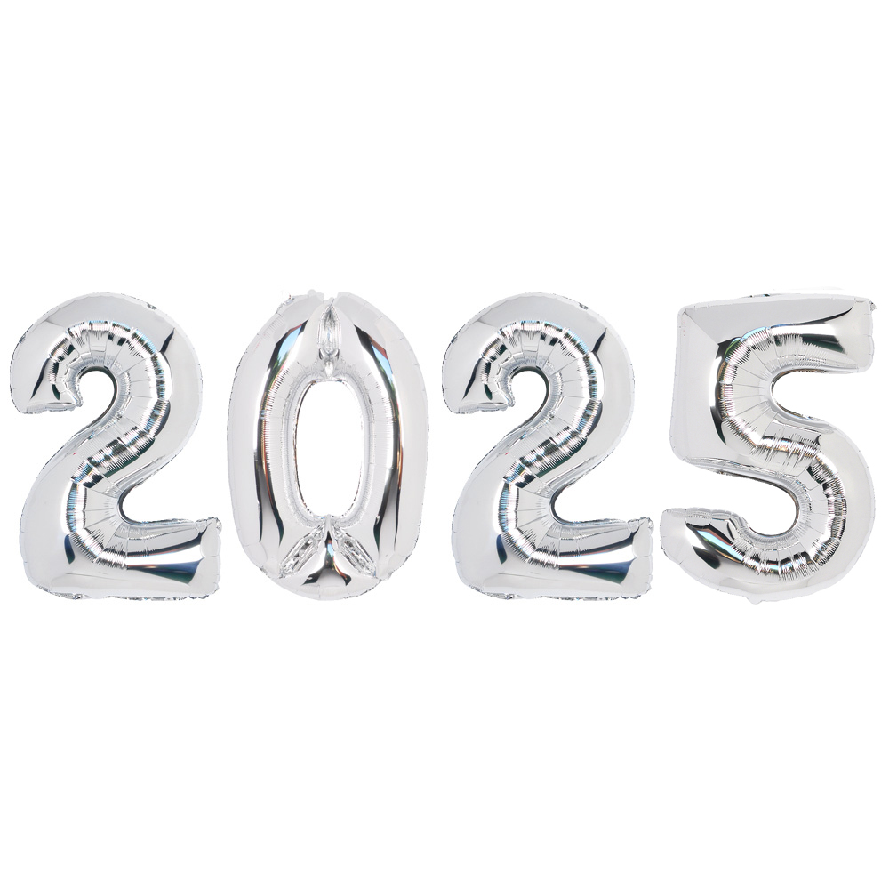 숫자은박풍선(중)실버2025패키지 - 상품 이미지