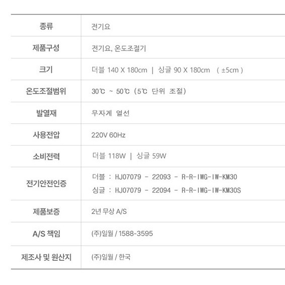전자파없는 1인용전기장판 캠핑용 탄소매트 싱글전기요 이미지 7