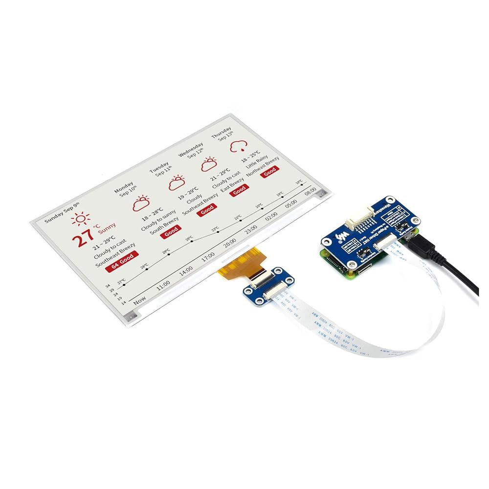 STEMDIY 7.5인치 3색 에피페이퍼 에이핑크 디스플레이 화면 모듈 보드 HAT 스타터 키트 - 아두이노 RPI 라즈베리 파이 제로 2W WH 3 모델 B 플러스 4B 2GB - 상세 이미지 3