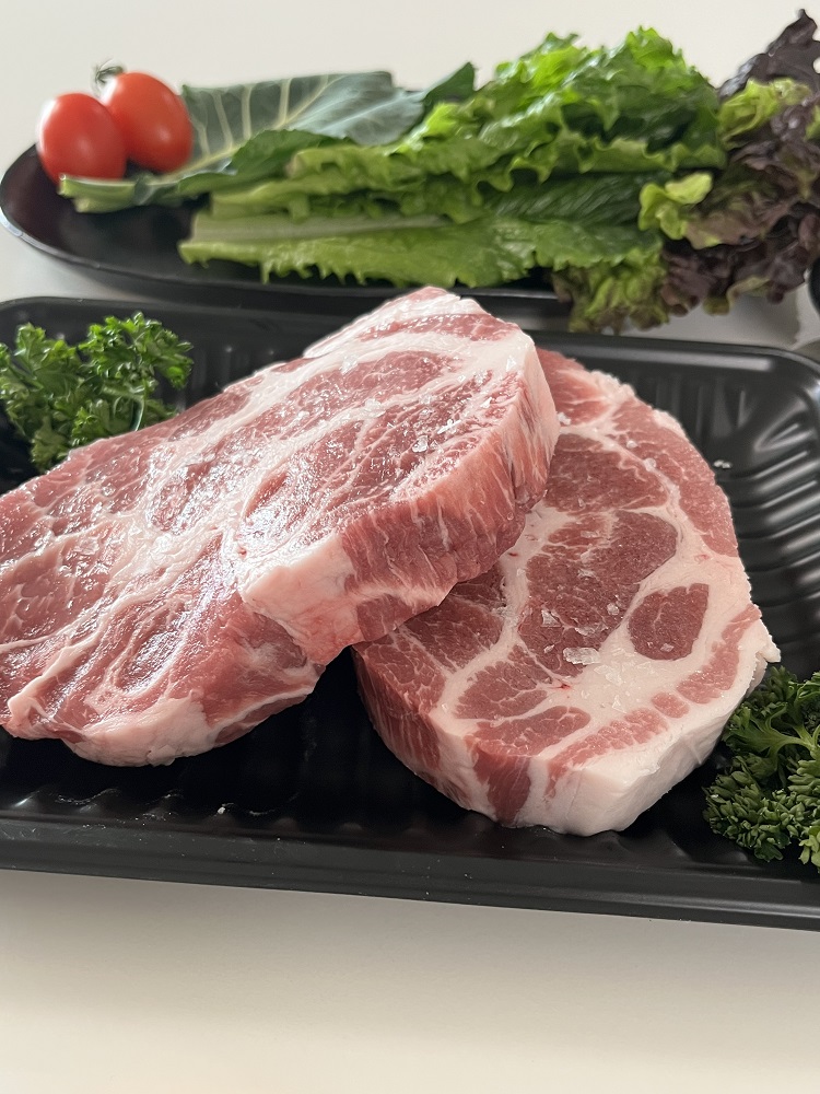 한돈 유황 돼지 목살 구이용 1kg (1cm,2cm,칼집 목살) - 상세 이미지 2