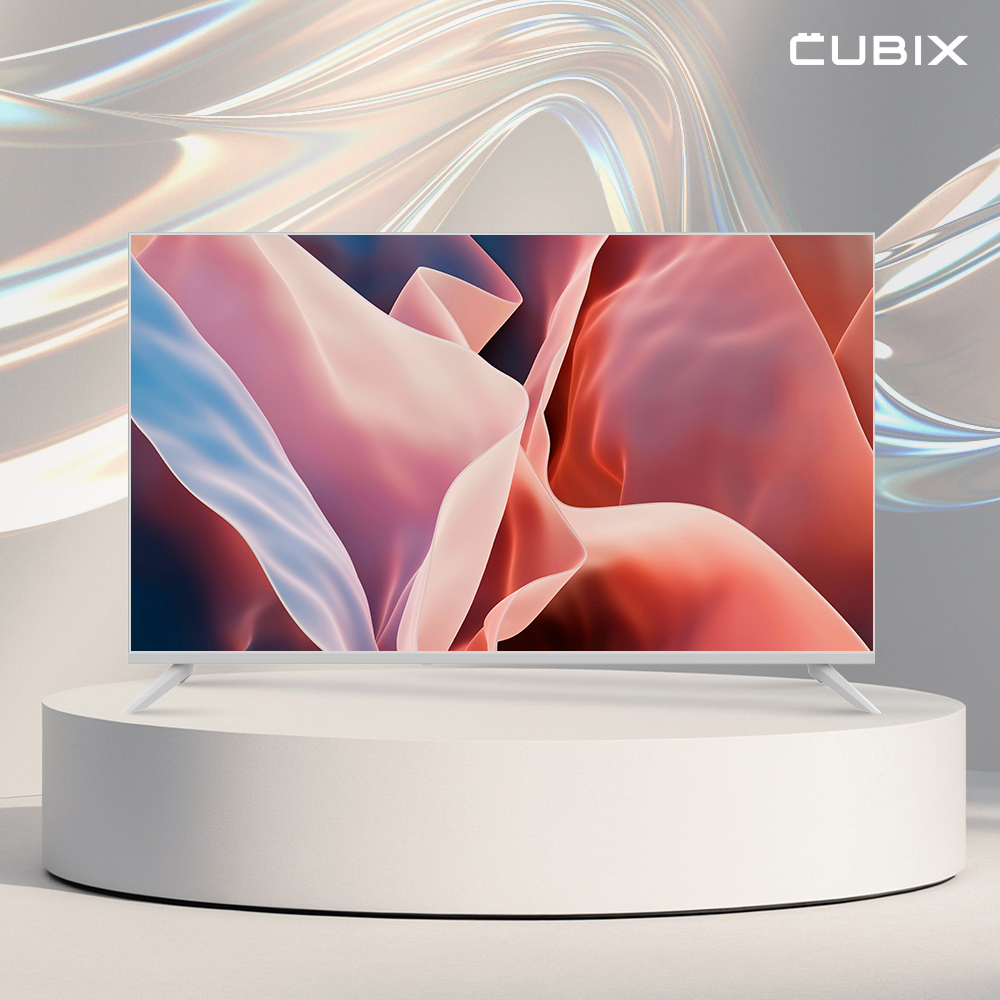 큐빅스 139cm(55인치) 4K UHD QLED TV 화이트 구글 스마트 티비 에너지1등급 고화질 제품 이미지