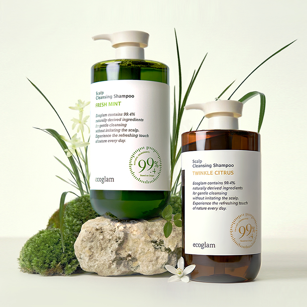 [1+1] 에코글램 에코글램 스칼프 두피 클렌징 단백질 천연 샴푸 1000ml  프레쉬 민트,시트러스