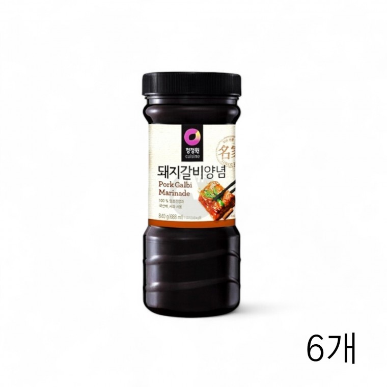청정원 돼지갈비 양념 840g X 6개 돼지고기소스 고기양념장 갈비양념장 식자재양념 식당양념 업소양념 - 상품 이미지