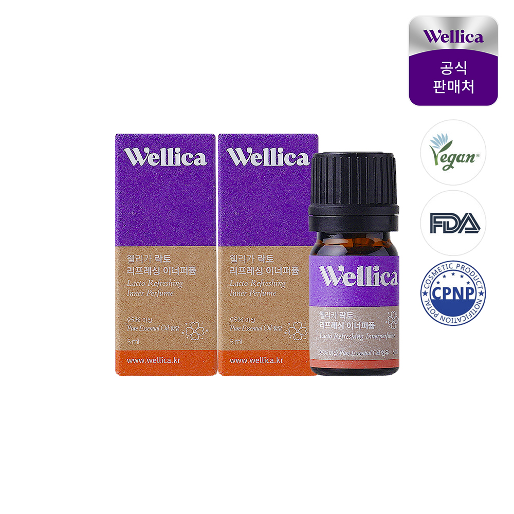 웰리카 비건 이너퍼퓸 천연오일 여성청결제 질냄새 Y존케어 생리 속옷 향수 5ml, 2개 제품 이미지