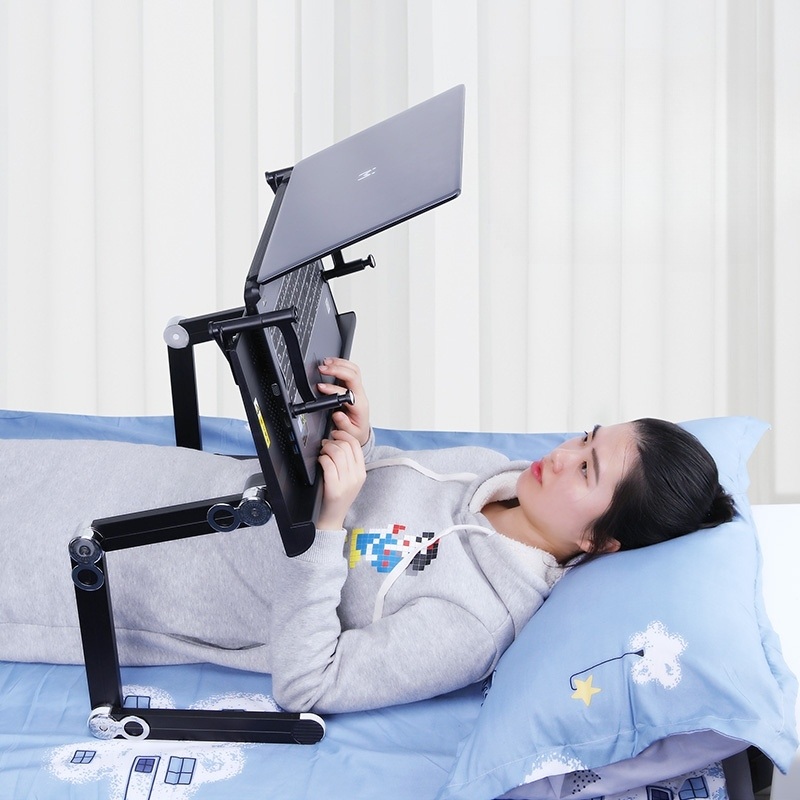 누워서보는독서대 노트북거치대시리즈 알루미늄합금 접이식 각도조절 높이조절 다용도 침대용 - 상품 이미지