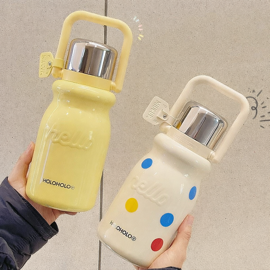 홀로홀로텀블러 원터치 빨대 보온보냉 완전밀폐 차량용 캠핑 운동 텀블러 900ml, 그린 - 상세 이미지 3